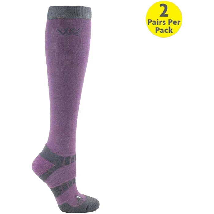 2022 Woof Wear Long Bamboo Waffle Riding Socks WW0017 - Lilac / Grey Colour Lilac / Grey 3 2022 Woof Wear Long Bamboo Waffle Riding Socks WW0017 - Lilac / Grey Colour Lilac / Grey