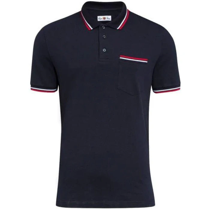 2023 Alan Paine Mens Shoreham Pique Polo Shirt LS1801 - Navy Colour Navy 3 2023 Alan Paine Mens Shoreham Pique Polo Shirt LS1801 - Navy Colour Navy