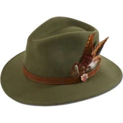 2023 Alan Paine Richmond Fedora Hat RICLFEL - Olive Colour Olive