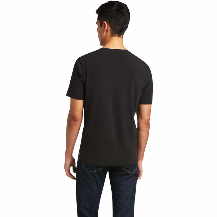 2022 Ariat Mens Short Sleeve Vertical Logo Top 10039192 - Black 4 2022 Ariat Mens Short Sleeve Vertical Logo Top 10039192 - Black - Image 2