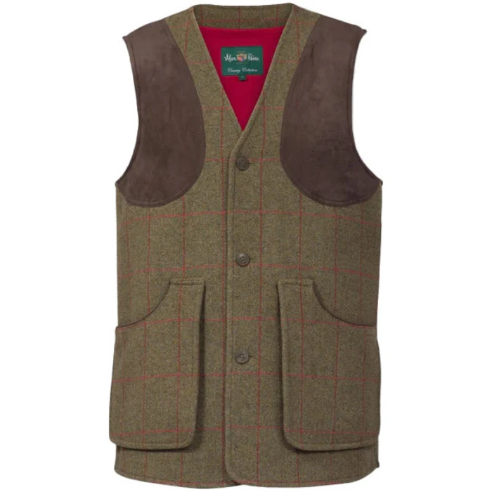 2023 Alan Paine Mens Combrook Tweed Gilet COMGWCT - Sage Colour Sage 7 2023 Alan Paine Mens Combrook Tweed Gilet COMGWCT - Sage Colour Sage - Image 5