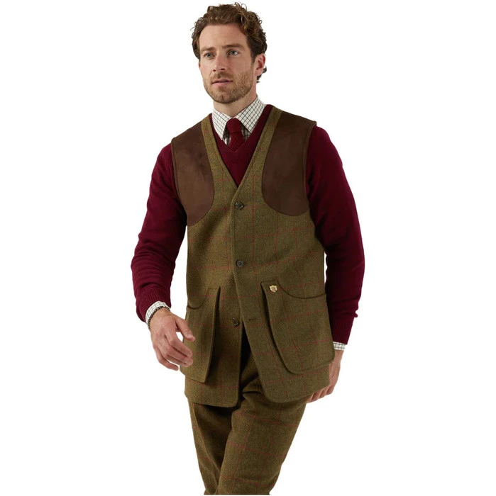 2023 Alan Paine Mens Combrook Tweed Gilet COMGWCT - Sage Colour Sage 5 2023 Alan Paine Mens Combrook Tweed Gilet COMGWCT - Sage Colour Sage - Image 3