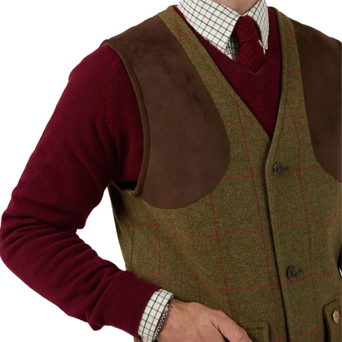 2023 Alan Paine Mens Combrook Tweed Gilet COMGWCT - Sage Colour Sage 6 2023 Alan Paine Mens Combrook Tweed Gilet COMGWCT - Sage Colour Sage - Image 4