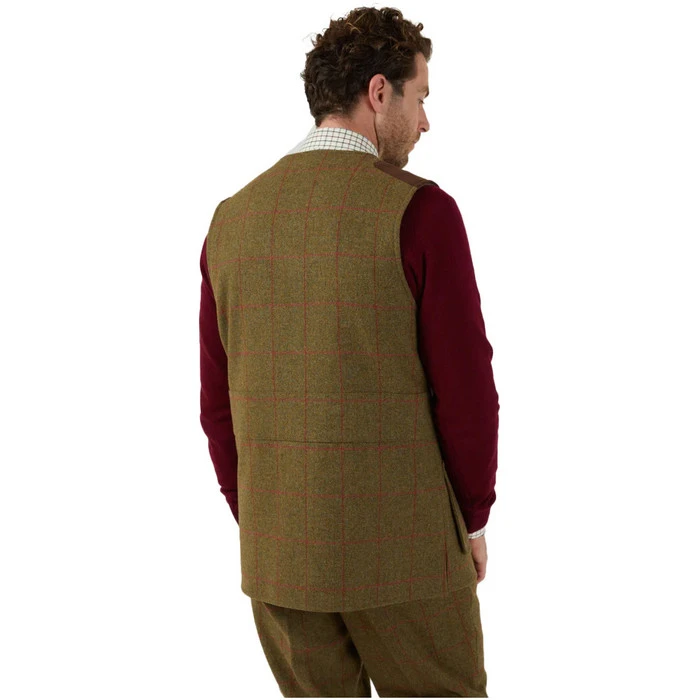2023 Alan Paine Mens Combrook Tweed Gilet COMGWCT - Sage Colour Sage 4 2023 Alan Paine Mens Combrook Tweed Gilet COMGWCT - Sage Colour Sage - Image 2
