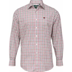 2023 Alan Paine Mens Ilkley Country Check Shirt ILKGSHT - Red