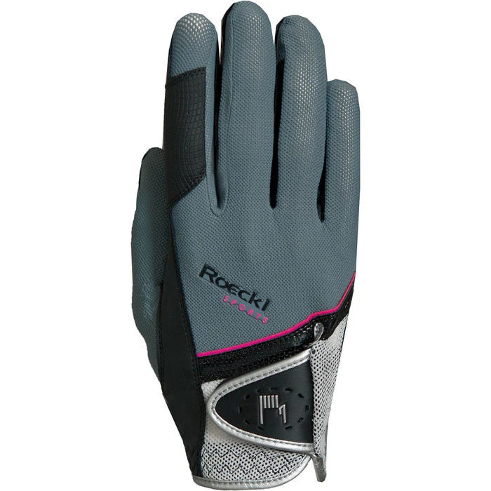 Roeckl Madrid Riding Gloves Grey / Pink 3 Roeckl Madrid Riding Gloves Grey / Pink